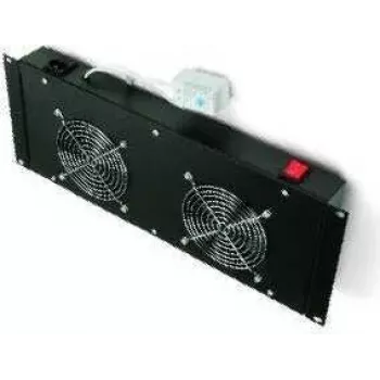 TRITON RAB-CH-X21-S 19-inčna 4U rack jedinica ventilatora s 2 tiha ventilatora, horizontalnim protokom zraka, termostatom, crna