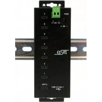 EXSYS EX-1147HMVS USB-C hub, USB 3.2 Gen 1, crni