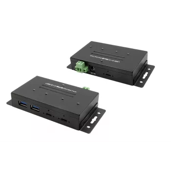 EXSYS EX-1240HMVS industrijski 4-portni USB 3.2 Gen 2 hub, za montažu na DIN tračnicu, metalni