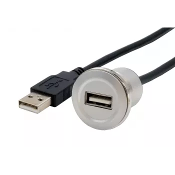EXSYS EX-49181 Panel-Mount USB 2.0 produžni kabel, USB-A utičnica na USB-A utikač, 30 cm, metalna ploča