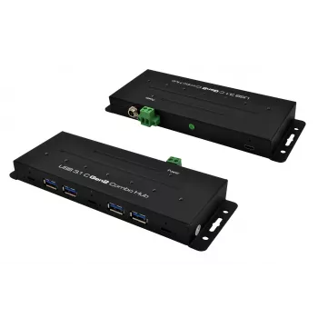EXSYS EX-1247HMVS 7-portni USB 3.2 Gen 2 industrijski hub s montažom na DIN tračnicu