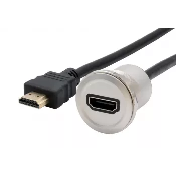 EXSYS EX-49180 metalni panelni HDMI adapter, utičnica na utikač, 30 cm