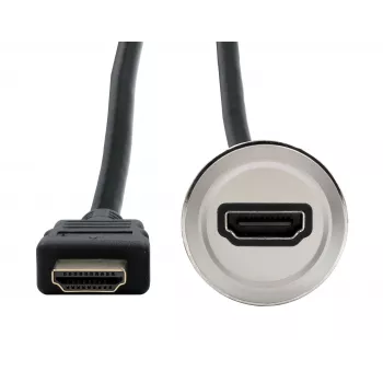 EXSYS EX-49180 metalni panelni HDMI adapter, utičnica na utikač, 30 cm
