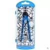 FABER-CASTELL EBERHARD FABER Quick-Adjust Compass, Neon Blue/Black with Central Drive Spindle, Black Graphic Pattern, 1 Piece (571702)