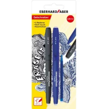 Faber-Castell Eberhard Faber Erase it! gel olovka, 0,7 mm, plava, Action set, blister kartica 582103