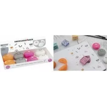 Faber-Castell Eberhard Faber stalak za gumice u obliku životinja, 8 različitih oblika životinja za grafitne i bojice 585419