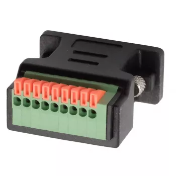 EXSYS EX-49110 DB9 muški adapter na 9-pinski vijčani priključni blok s tipkalom