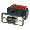 EXSYS EX-49111 9-pinski D-Sub ženski adapter na 9-pinski vijčani priključni blok s tipkalom, sivi