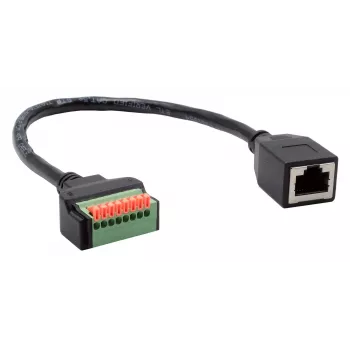 EXSYS EX-49120 RJ45 ženski adapter kabel na 8-pinski priključni blok, CAT.6, 30 cm, s tipkalom