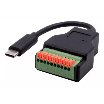 EXSYS EX-49125 USB-C muški adapter kabel na 10-pinski priključni blok s tipkalom, 15 cm, USB 3.2 Gen 1