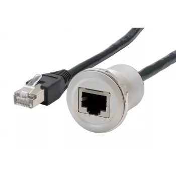 EXSYS EX-49184 panel-mount adapterski kabel, RJ45 utičnica na utikač, 30 cm, oklopljeni, metal