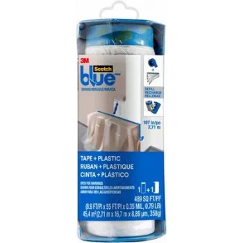 3M PTD2093EL-107 ScotchBlue™ zaštitna folija s integriranom trakom, plava, 17 m x 2,7 m, 1 rola