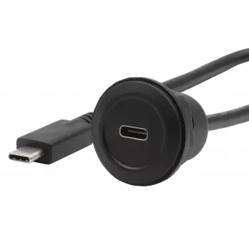 EXSYS EX-49222 USB-C panel-mount adapterski kabel, USB 3.2 Gen 2, 10Gbps, 100W PD, 30cm