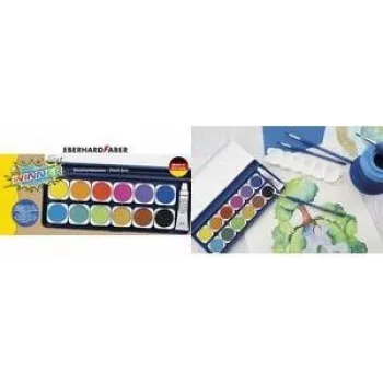 Faber-Castell Eberhard Faber WINNER kutija vodenih boja, 12 jarkih boja, transparentni uklonjivi poklopac 578314