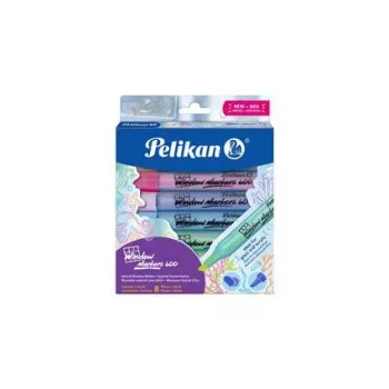 Pelikan marker za prozore 600, set od 8 dijelova, razne boje, na bazi vode, briše se vlažnom krpom za staklo, ogledala, prozore - 1 set (400205347)