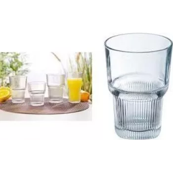 Esmeyer Arcoroc Starline Drinking Glass 420 ml, Tempered Glass, Dishwasher Safe, Stackable, Set of 6 384-6735