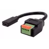 EXSYS EX-49122 USB-C utičnica na 5-pinski priključni blok adapter s tipkom, USB 2.0, 15 cm