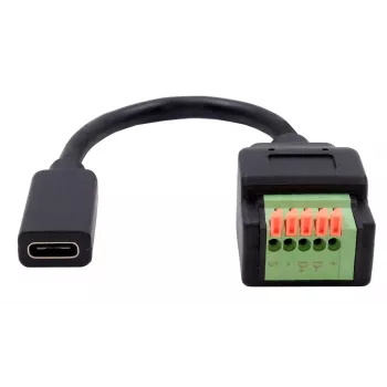 EXSYS EX-49122 USB-C utičnica na 5-pinski priključni blok adapter s tipkom, USB 2.0, 15 cm