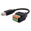 EXSYS USB-B utikač na 5-pinski priključni blok adapter kabel s tipkom, USB 2.0, 15 cm EX-49131
