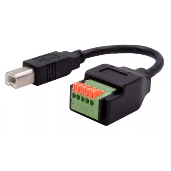 EXSYS USB-B utikač na 5-pinski priključni blok adapter kabel s tipkom, USB 2.0, 15 cm EX-49131