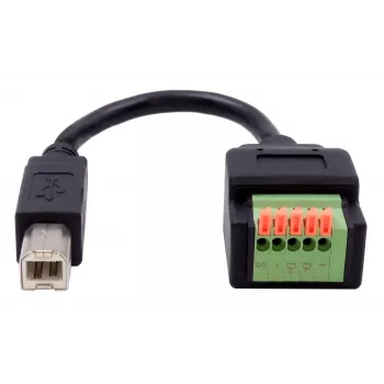 EXSYS USB-B utikač na 5-pinski priključni blok adapter kabel s tipkom, USB 2.0, 15 cm EX-49131