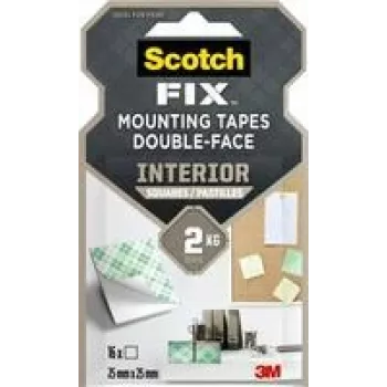 3M Scotch-Fix montažni kvadratići za unutarnju upotrebu 25 mm x 25 mm, bijeli (12 komada) 7100263584