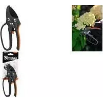 Bradas V-SERIES Anvil Ratchet Pruning Shears, Anthracite/Orange, SK5 Steel Blade, 4-Stage Ratchet, 1 pc (KT-V1025)