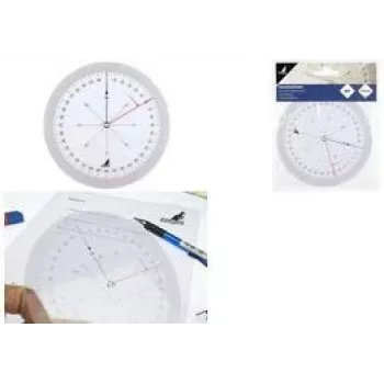 KANGARO K-4120100 kutomjer, 126 mm, prozirni, 360° podjela, 2 rotirajuća diska