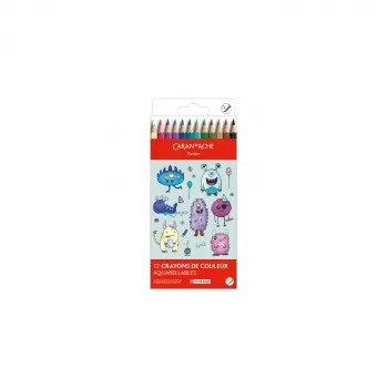 Caran d'Ache Swisscolor Kawaii Monsters bojice topive u vodi, set od 12, šesterokutna cedrovina 1285.801