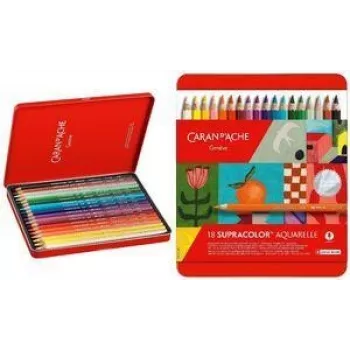 Caran d'Ache Supracolor Soft Special Edition akvarelne olovke, set od 18, razne boje, metalna kutija 3888.418