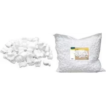 RAADHUIS Packaging Chips, 25 Litre Bag, White Polystyrene Void Fill, S-Shaped Cushioning Peanuts for Fragile Items (RD-351205)
