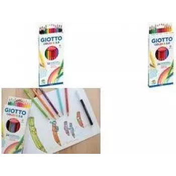 GIOTTO COLORS 3.0 šesterokutne bojice, 24 razne boje, 3,0 mm mina, kartonska kutija F276700