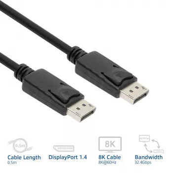 ACT DisplayPort 1.4 kabel 8K, 0,5m (AK4070)