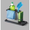 Metaltex Tidytex organizator za sudoper, plastika, sivi, 2 izvlačiva držača za spužve i krpe za suđe 297530109