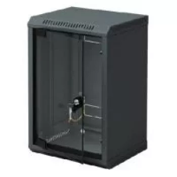 Triton 10 inch zidno kućište 6U dubine 300mm, staklena vrata, crna RAL 9005 RBA-06-AS3-BAX-C1