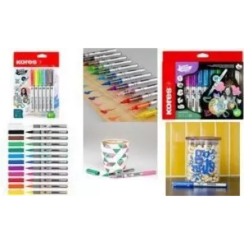 Kores Kreative set akrilnih markera, 6 različitih boja, tekuća tinta, aktivacija mućkanjem, bez pumpanja M25061