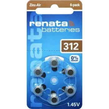Renata ZA312 cink-zrak baterija za slušne aparate PR41 165 mAh 1,4 V 6 kom ZA312.DP6 0HG