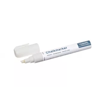 EUROPEL kreda marker 6 mm, bijeli, okrugli/klinasti vrh, blister pakiranje (1 komad) 356505