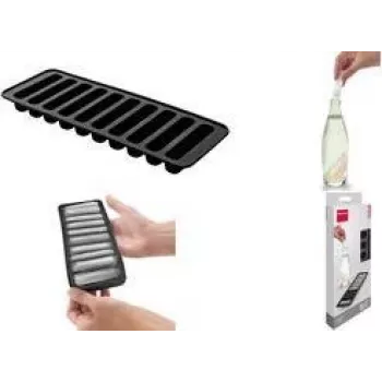 Metaltex Ice Stick Tray, Silicone, 10 Cavities, 70 x 15 mm, Black 253538001