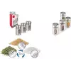 Metaltex Shake Line set posuda za začine, 3 dijela, staklo s okretnim poklopcima od nehrđajućeg čelika i plastike, po 100 ml 259851000