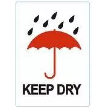 RILLPRINT KEEP DRY trajno samoljepljive etikete upozorenja, bijelo/crveno/crno, 74 x 105 mm, 500 etiketa po roli 76960