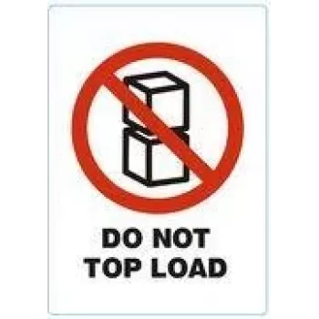 RILLPRINT DO NOT TOP LOAD trajno samoljepljive etikete upozorenja, bijele s crveno-crnim tekstom, 74 x 105 mm, 500 etiketa po roli 76950