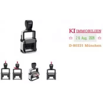 Trodat Professional 4.0 5430 samotinteći datumski pečat s vaučerom za individualnu tekstualnu ploču, 3 retka, 49x28 mm, crni 121362