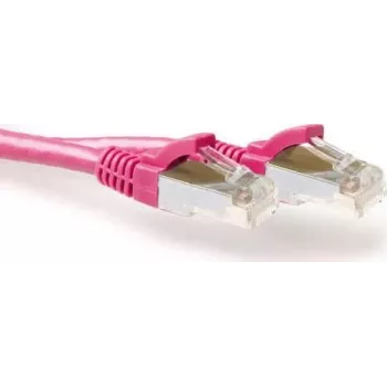 ACT ružičasti 0,5m LSZH S/FTP CAT6A RJ45 patch kabel bez zapinjanja (FB8800)