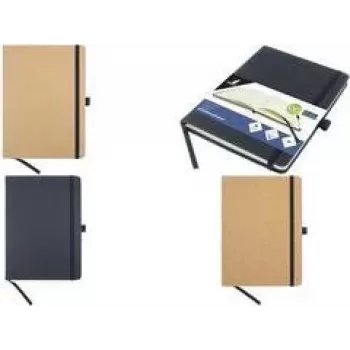 KANGARO K-552341 A5 bilježnica s tvrdim koricama od pluta, 96 crtkanih listova, šampanj 80 g/m²