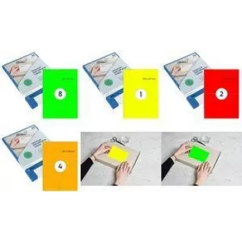 RILLPRINT B84023 fluorescentne samoljepljive etikete A5 210 x 148 mm, zelene, 1 list