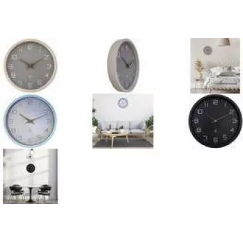NEXTIME NXT ECO kvarcni zidni sat 300 mm crni brojčanik sivo kućište bijele znamenke 7373ZW