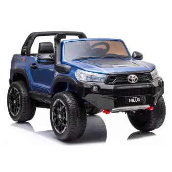 LEAN CARS Toyota Hilux DK-HL850 električni auto za djecu, plavo lakiran, 4x4, 2 sjedala, daljinsko upravljanje, LED svjetla, MP3, Bluetooth