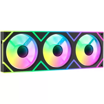 OCYPUS Gamma F36 ARGB Reverse Blade ventilator 120mm PWM, pakiranje od 3 kom., crni