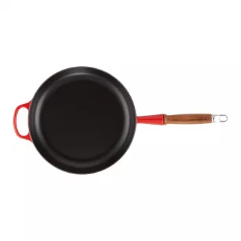 LE CREUSET tava za pečenje od lijevanog željeza s drvenom ručkom 28 cm crvena